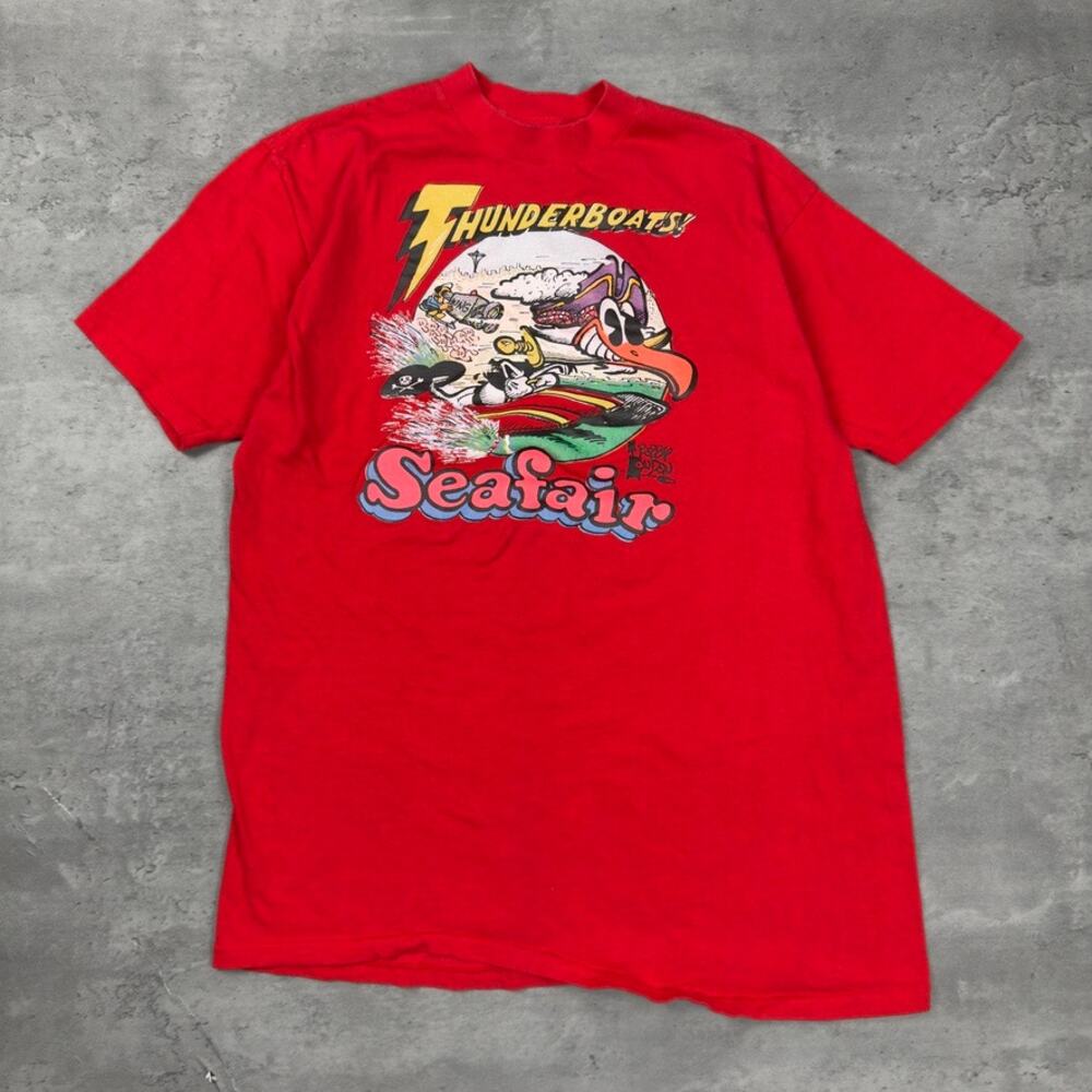 Vintage Single Stitch Thunderboats Seafair Red T Shirt 80s